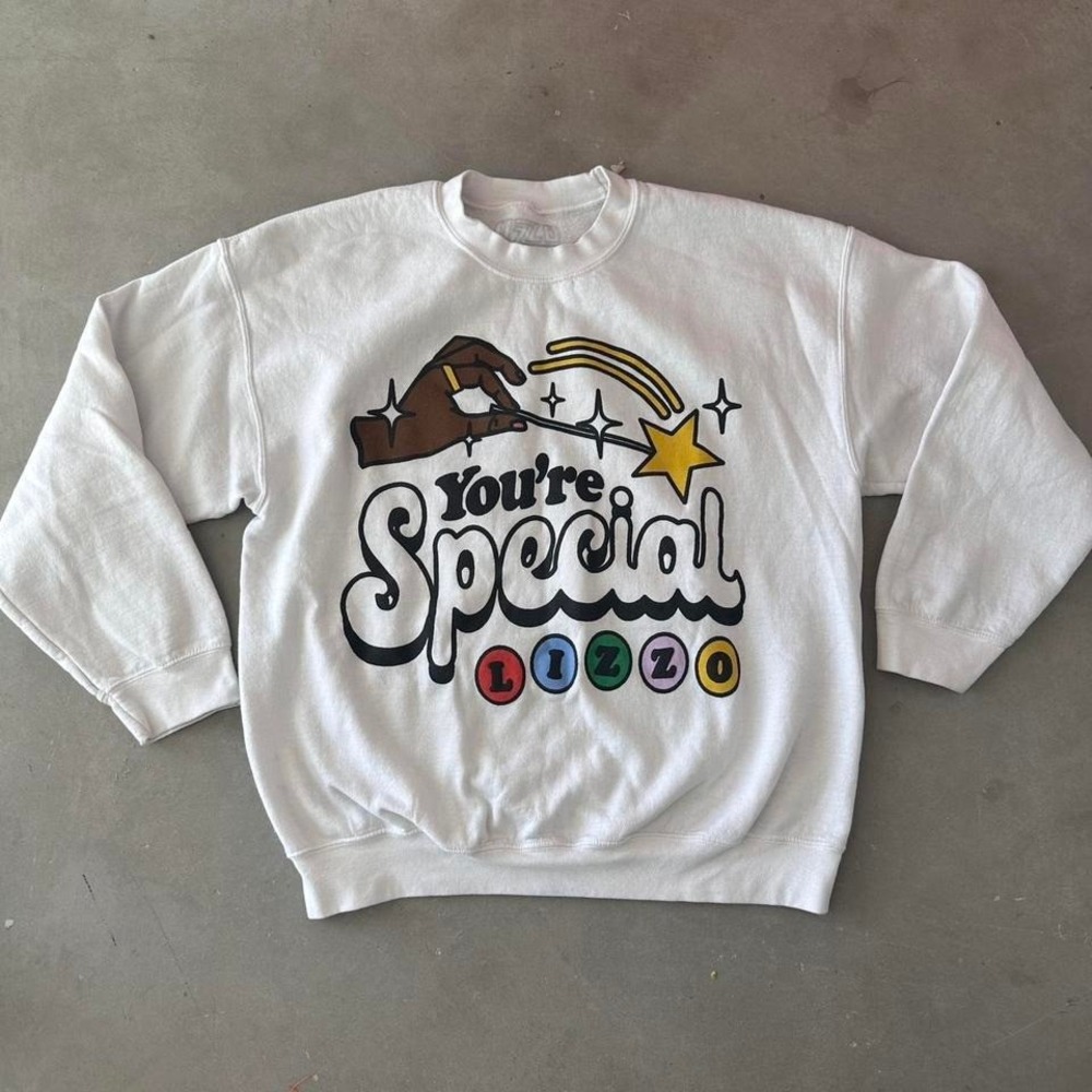 Genuine LIZZO Merch Crewneck "You're Special" Colorful and Excellent Cond! Sz XL